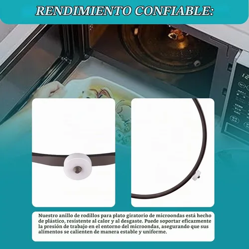 Vista 4 de WB06X45707 Anillo giratorio de microondas de 9.5 pulgadas compatible con microondas GE LG, se adapta a placa giratoria de microondas de 12.5
