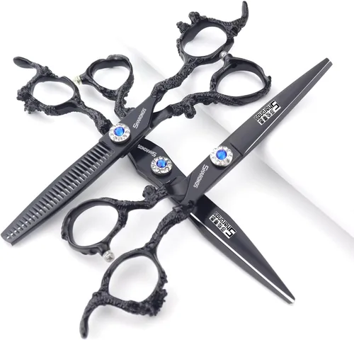 Vista 12 de Tijeras de corte de pelo, tijeras profesionales de peluquería de 6 pulgadas, uso doméstico para hombre, mujer, adultos, niños, bebés