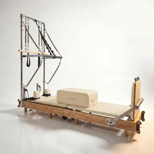 Vista 10 de Pilates Reformer Machine, Wood Foldable Pilates Machine Equipment for Home Workout
