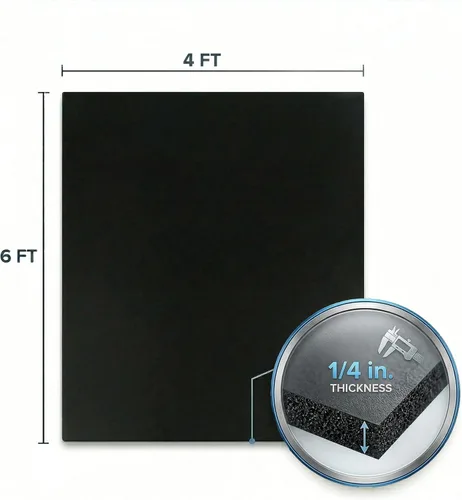 Vista 5 de Rollo de piso de goma resistente de 1/4" de espesor de Floor Inc Tapetes de piso de goma reciclada flexibles para gimnasio en casa Tapete