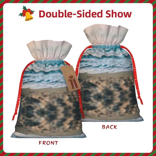 Vista 3 de MDATT Bolsas de regalo con cordón de playa y mar, bolsas de regalo de 5 x 7 pulgadas para bodas, Navidad, cumpleaños, decoración de Halloween