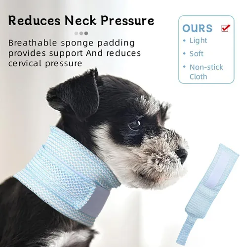Vista 4 de Funda para cuello de gato, transpirable y ajustable, collar isabelino para recuperación poscirugía, protección antiarañazos y anti-lamido, cono B
