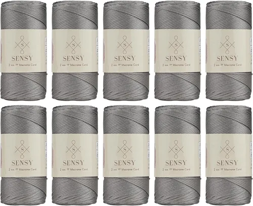 Vista 123 de Sensy Premium 2mm 229.5 metros de cuerda de poliéster 100% cordón de polipropileno Cordón de macramé 2mm Cordón para bolso de crochet Hilo