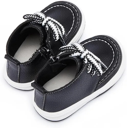 Vista 5 de BMCiTYBM Zapatos para bebé niño y niña, tenis antideslizantes suaves y ligeros, zapatos para caminar de primer paso, 6, 9, 12, 18, 24 meses