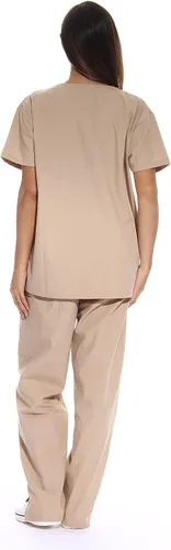Vista 3 de Just Love uniforme médico con cuello en V para mujer