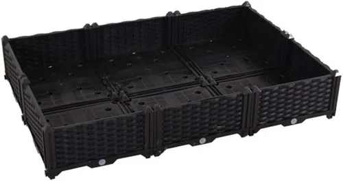Vista 15 de BAOYOUNI - Juego de jardinera cuadrada para interiores o exteriores, maceta de plástico, caja de cultivo para verduras frescas, hierbas, flores