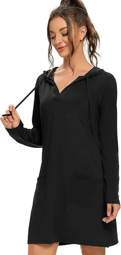 Vista 6 de Toomett Vestidos de playa con protección solar UPF 50+ para mujer, manga larga, protección solar, senderismo, playa, correr, pesca, sudadera