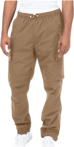 Vista 12 de Aymnlox Pantalones cargo para hombre, holgados, grandes y altos, de lino, con cordón, casual, senderismo, atlético, recto, con bolsillo #A01-Negro