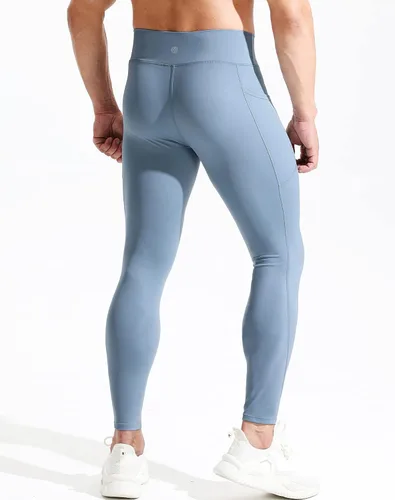 Vista 4 de NELEUS Pantalones de compresión de capa base para hombre, mallas de correr con bolsillo para teléfono