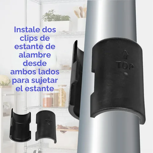 Vista 5 de Paquete de 30 clips de alambre negro para estantes de 1 pulgada