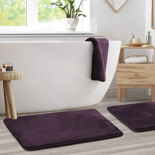Vista 124 de Clara Clark Alfombra de Baño 24" x 17" - Alfombras de Baño, Tapete de Baño de Espuma Viscoelástica, Afelpado, Acogedor, Ultra Suave, Antideslizante