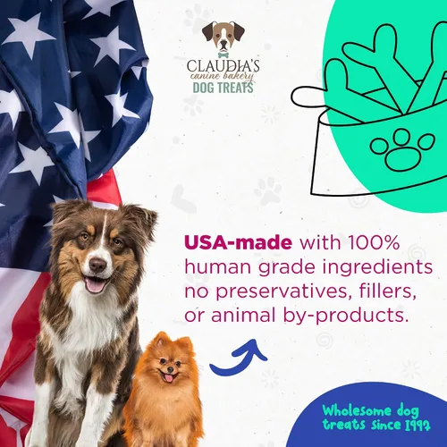 Vista 6 de Claudia's Canine Bakery Blue Happy Birthday - Concha de galleta para perro, 7 onzas, horneada en los Estados Unidos