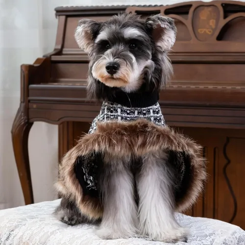 Vista 4 de Suéter para perro con capa, suéter de algodón perla para cachorros, ropa de punto para clima frío para perros pequeños, ropa clásica de cuello