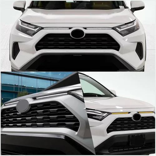 Vista 5 de Switchback - Lámpara LED DRL de rejilla antiniebla delantera blanca/ámbar, luz de circulación diurna con función de señal de giro intermitente