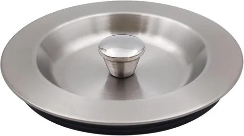 Vista 8 de GZILA Tapón para fregadero de cocina, cubierta plana decorativa de acero inoxidable 304, se adapta a colador estándar de 3.5 pulgadas, níquel