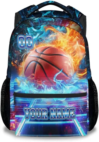 Vista 14 de Mochila personalizada para niños, mochila para niños y estudiantes, mochila deportiva de 17 pulgadas para viajes de primaria, Negro, Tamaño único