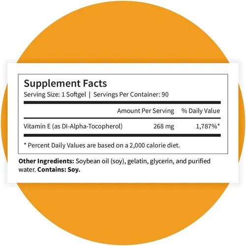 Vista 8 de Patrón Wellness Vitamina E 400 UI – 90 cápsulas blandas Apoya la salud antioxidante, inmune y celular - Probado en laboratorio de terceros