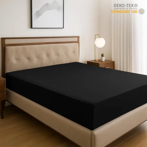 Vista 2 de LUX Décor - Sábana bajera individual – Sábanas de microfibra elástica 360 pulgadas fácil de ajustar, bolsillo profundo de 16 pulgadas, resistente a
