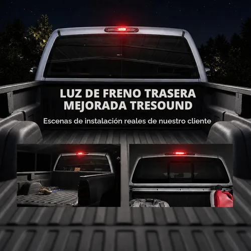 Vista 8 de Tercera tercera luz de freno LED para Ford F150 2015-2017 Lámpara de carga trasera Luz de freno de montaje alto (lente humo de carcasa cromada)