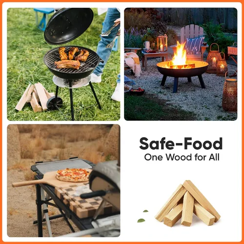 Vista 4 de Allen's Madera de Encendido Natural – Caja de 8 LB de Palillos Iniciadores de Fuego Secados al Horno para Fogatas, Estufas de Leña y Barbacoas