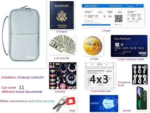 Vista 7 de Pasaporte Holder, Gris, Multifunción