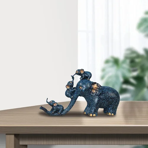 Vista 5 de Estatua de elefante de resina, escultura de elefante, esculturas de elefante, adornos para el hogar, dormitorio, sala de estar, jardín, oficina