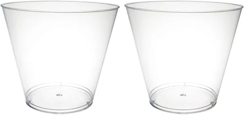 Vista 11 de Party Essentials Vasos desechables de 9 onzas para fiesta, vasos antiguos, vasos de cóctel, 20 unidades, plástico duro transparente
