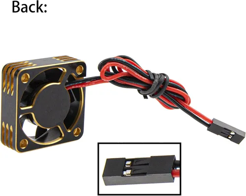 Vista 4 de ShareGoo Motor sin escobillas de aleación ESC Ventilador de refrigeración disipador de calor 28000RPM 1.181x1.181 in JST Plug para 1/8 1/10 1/12 RC