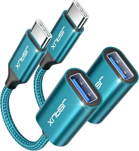 Vista 12 de JSAUX Adaptador USB C a USB 3.0 [2 unidades], USB C macho a USB hembra OTG adaptador compatible con MacBook Pro/Air, iPhone 17 Pro Max/iPhone Negro