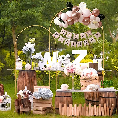Vista 8 de Soporte de Arco de Fondo de 6 Pies para Fiesta, Soporte de Arco de Boda para Ceremonia, Fiesta de Cumpleaños, Baby Showers, Cabina de Fotos, Fácil
