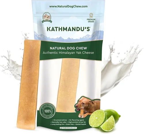 Vista 13 de Queso auténtico del Himalaya de yak para perros - Pequeño (Paquete de 10) - Procedencia de las estribaciones prístinas del Himalaya, sin cuero