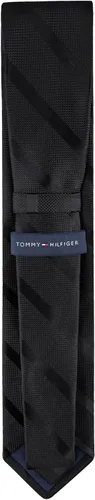 Vista 3 de Tommy Hilfiger Corbata clásica de rayas con textura sólida para hombre