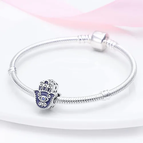 Vista 4 de Parmuz 925 Sterling Silver Charm for Bracelets Dog Evil Eye Travel Love Mom Dangle Charms for European Bracelets Necklace Pendant Beads Jewelry Gift