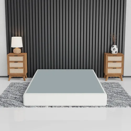 Vista 2 de Spring Coil, Somier de madera resistente de 8 pulgadas para soporte de colchón, base de madera natural duradera y fácil de montar, para cama