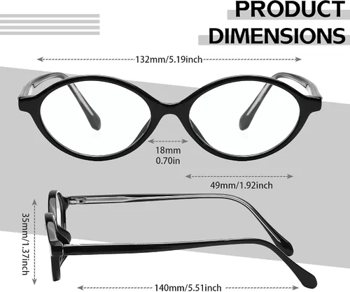 Vista 5 de SIPHEW Gafas pequeñas de luz azul para mujer, gafas de marco ovalado, gafas de protección contra la luz azul de moda