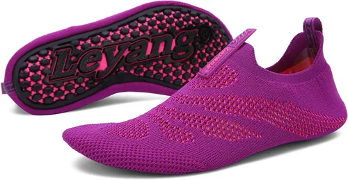 Vista 6 de Leyang - Zapatos acuáticos para mujer hombre niños para deportes de agua secado rápido para natación yoga aeróbic surf