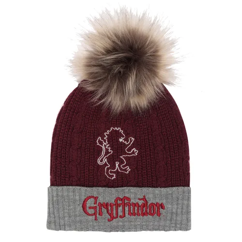 Vista 2 de Gorro Harry Potter Gryffindor House Fur Pom Burdeos