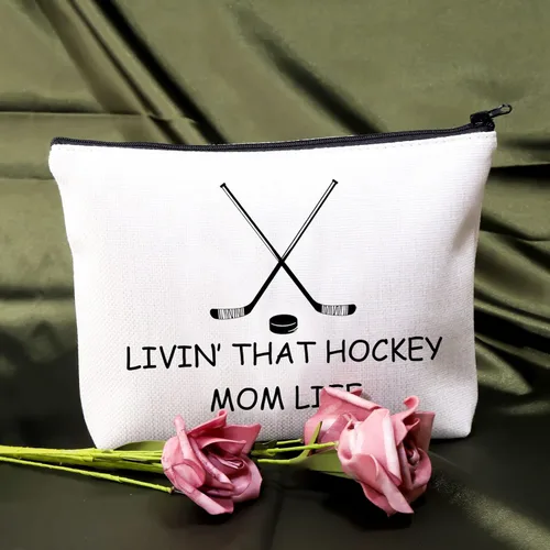 Vista 7 de BDPWSS Bolsa de maquillaje de hockey, regalos para mamá, regalo de jugador de hockey sobre hielo, regalo para mamá, entrenador de hockey, regalo