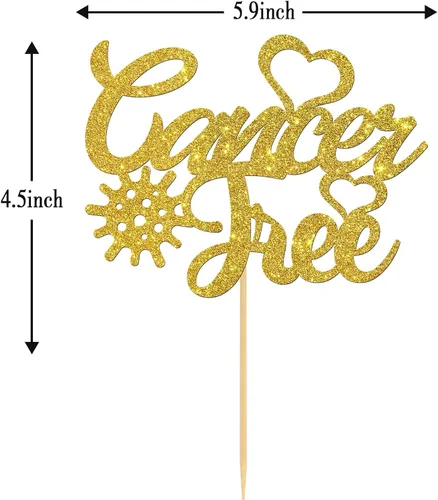 Vista 5 de Decoración para tartas sin cáncer, hermosa decoración para tartas de guerrero, sobreviviente de cáncer, suministros de fiesta de cáncer para lucha