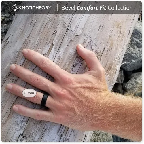 Vista 4 de Knot Theory - Anillo de boda de silicón para hombres y mujeres Anillos de goma finos de calidad superior con gran estilo, comodidad son ideales