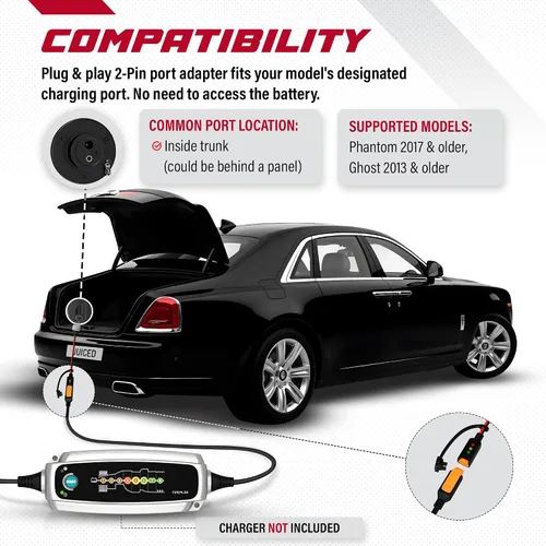 Vista 3 de Adaptador JMR para Rolls Royce Ghost Phantom compatible con CTEK (puerto de 2 pines, con indicador) Compatible with CTEK, Ghost Phantom