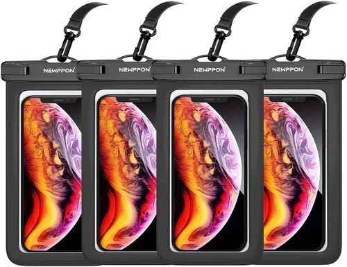 Vista 18 de Paquete de 100 bolsas impermeables para teléfono celular de 8.5 pulgadas – Funda seca bajo el agua – Protector transparente a prueba de agua