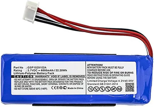 Vista 2 de Reemplazo de batería 6000mAh GSP1029102A compatible con JBL Charge 3 2016 Altavoz Bluetooth impermeable