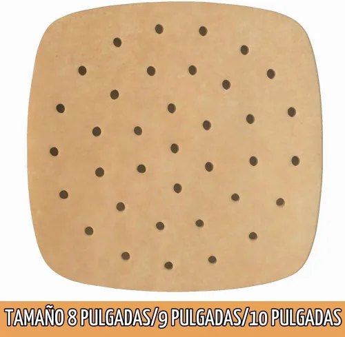 Vista 9 de Revestimientos de papel pergamino para freidora de aire, 9 pulgadas, 100 piezas Sin blanquear