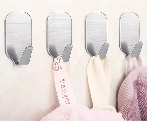 Vista 3 de Ganchos autoadhesivos pequeños para colgar ganchos de pared resistentes Paquete de 10 ganchos adhesivos de pared