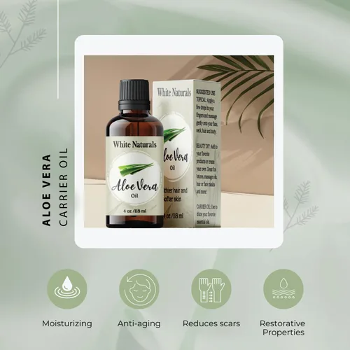 Vista 3 de Aceite de aloe vera orgánico, aceite terapéutico premium, hidratante prensado en frío, 100% puro aloe barbadensis natural, cuidado para la piel