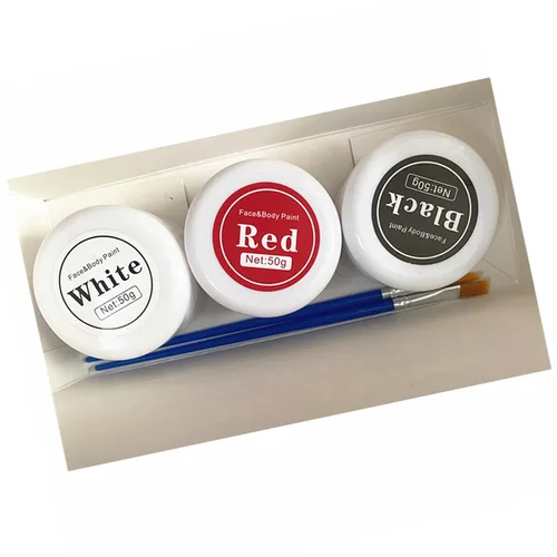 Vista 5 de White Red Face Body Paint Set, and white, B