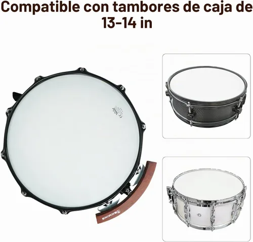 Vista 4 de RANMING Click Percussion Bloque de madera de percusión Bloque de madera con arce de 20 capas compatible con tambor de caja de 13-14 pulgadas