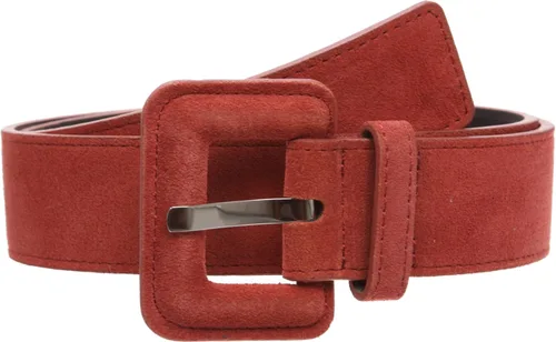 Vista 9 de Cinturón de cuero de gamuza con bordes de costura de 1 1/2" pulgadas Negro