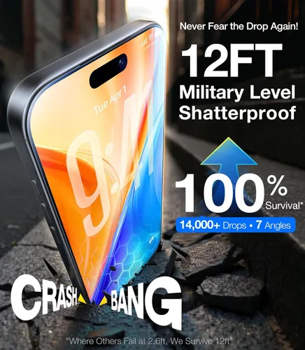Vista 3 de UltraGlass TOP 9H+ Armor - Protector de pantalla para iPhone 15 Pro [NO.1 Grado Militar A Prueba de Roturas], protector de pantalla 15 Pro de vidrio